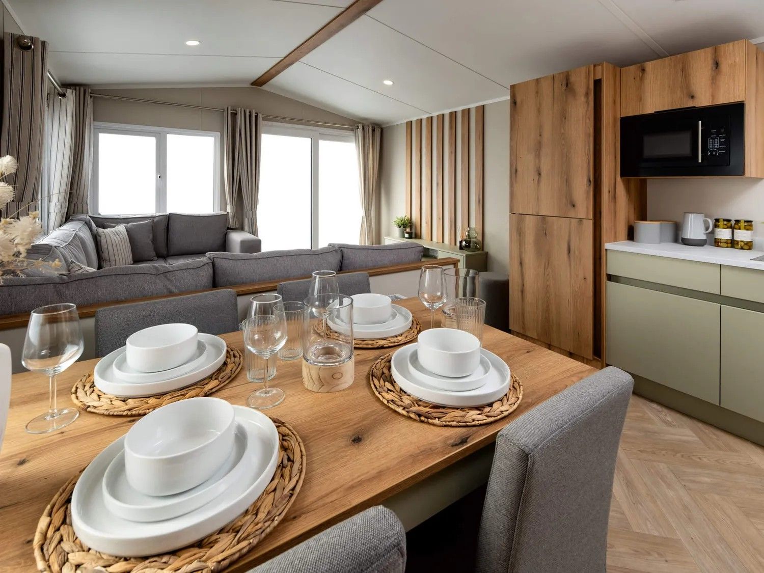 Open-plan living space at Fishpool Park